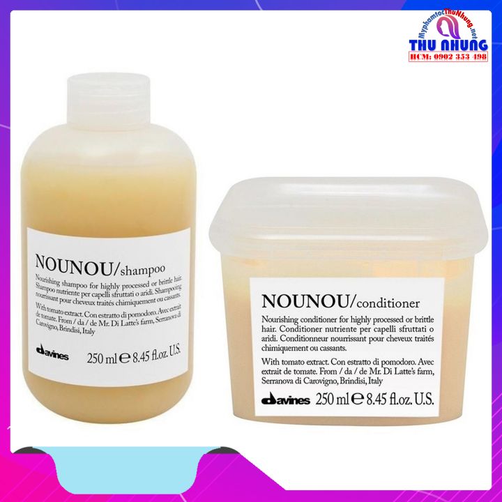 Cặp gội xả phục hồi tóc hư tổn Davines Nounou 250mlx2