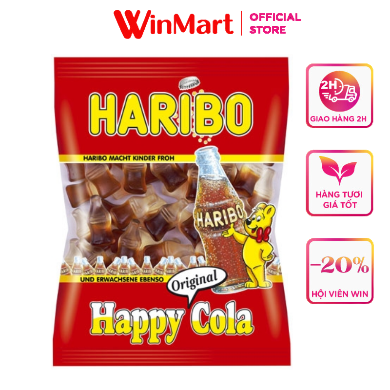 - kẹo dẻo haribo happy cola gói 160g