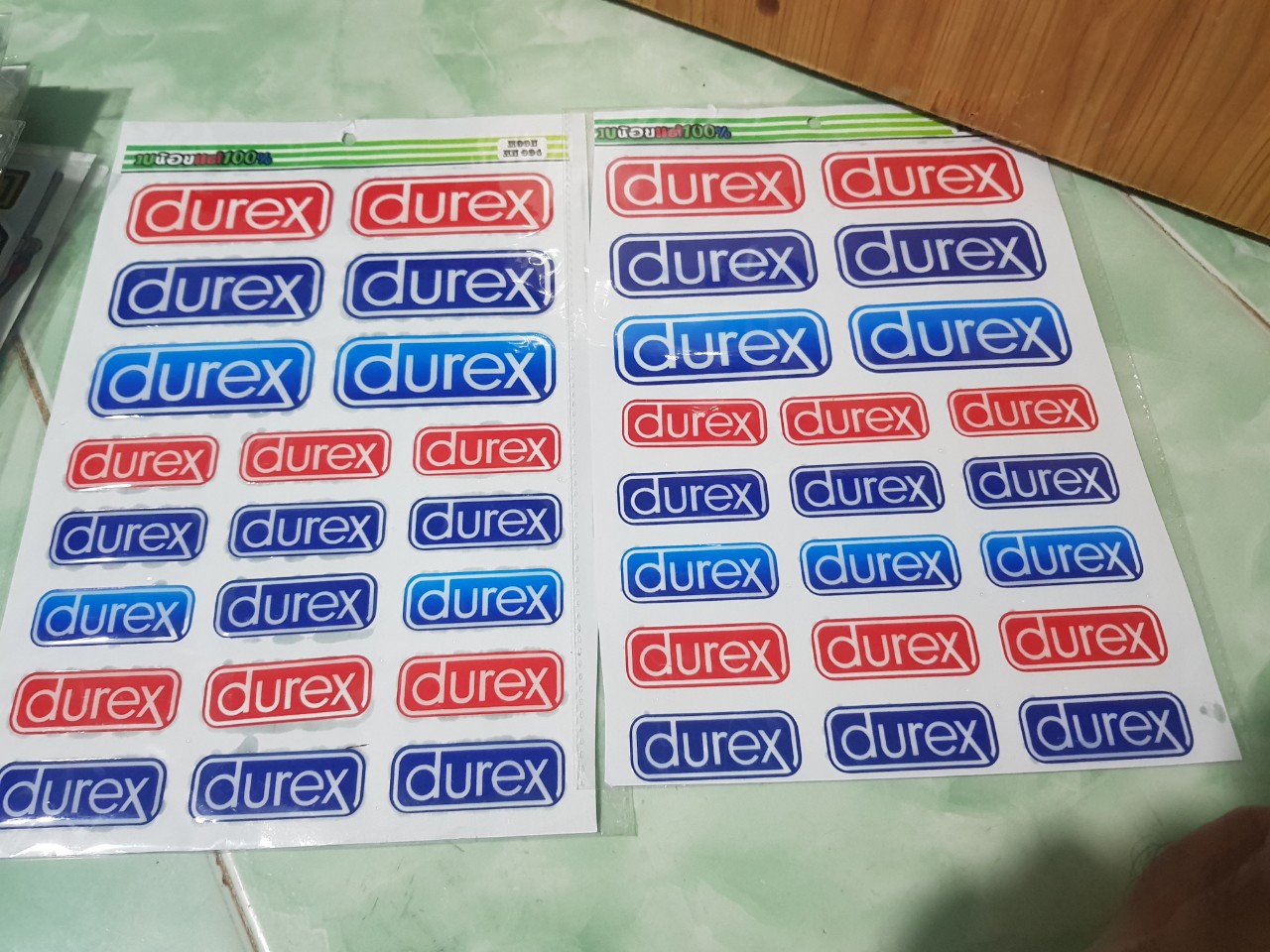Sticker tem xe dán chữ DUREX, dán nón, dán xe,.. 1 cái
