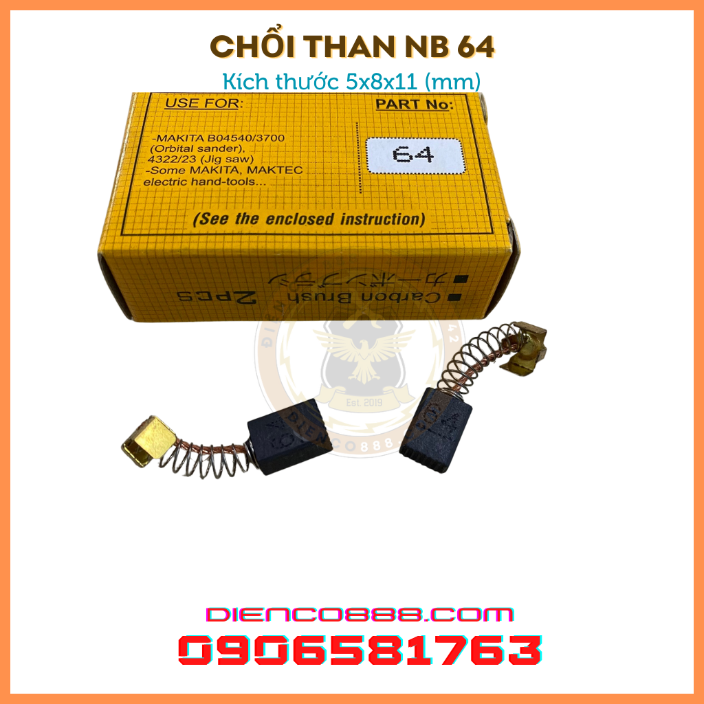 1 pair Carbon Brush 64 NB 5 x 8 x 11 mm (Original)