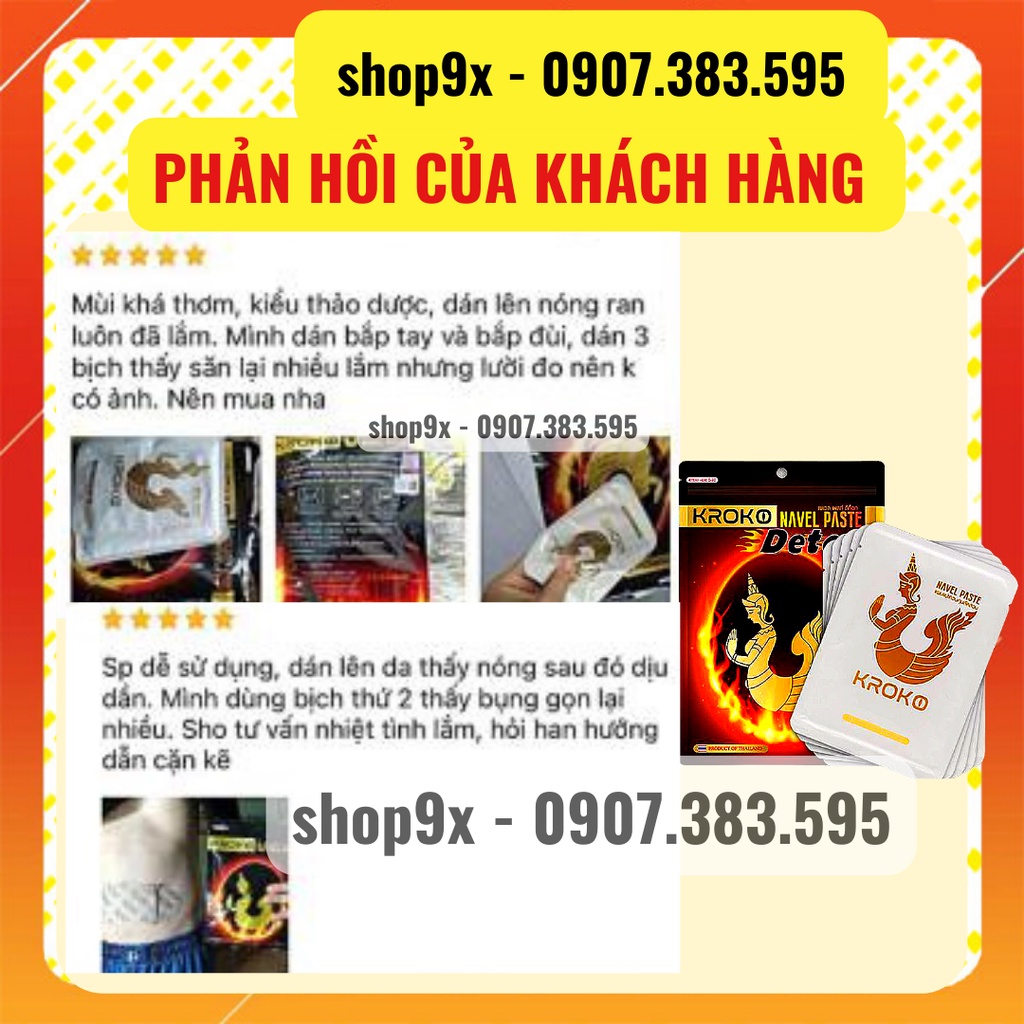 5 Miếng Dán Tan Mỡ Bụng Bắp Tay Bắp Chân Kroko Thái Lan Navel Paste
