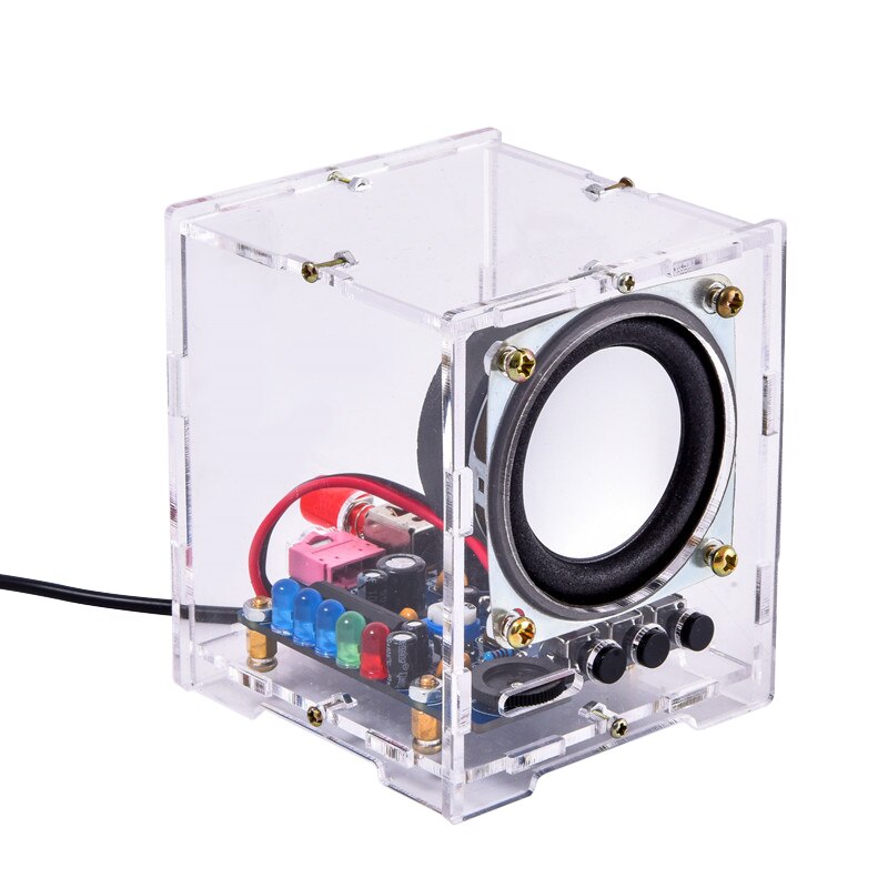 DIY Bluetooth Speaker Box Kit with Mini Amplifier Acrylic Shell