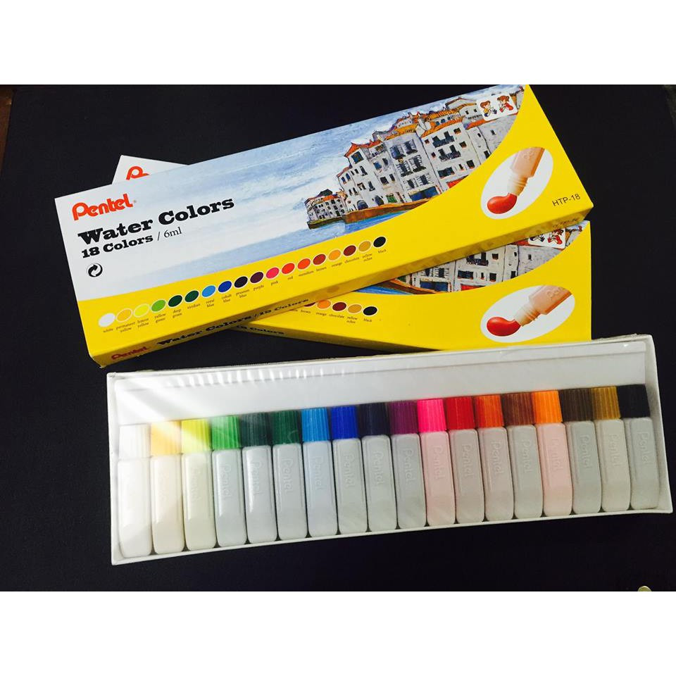 Màu nước Pentel 12/18/24 màu (6ml/tuýp)