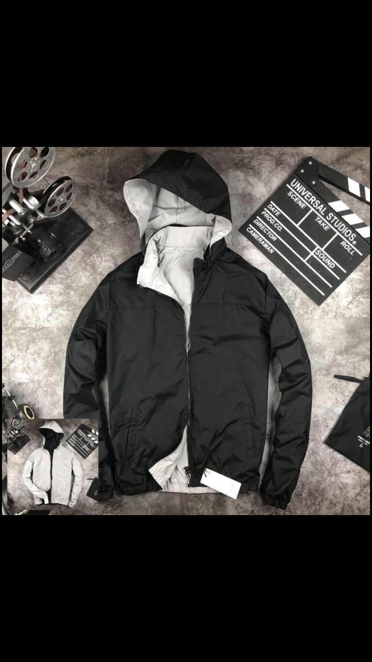 Áo Khoác Gió 2 Mặt Hàng Việt Nam xuất khẩu , 2 lớp Mặc Được 2 mặt Giấu Mũ Tiện Lợi, Kèm Túi Porket, chống nước - Áo gió nam nữ - Nhiều màu chọn lựa - PT88