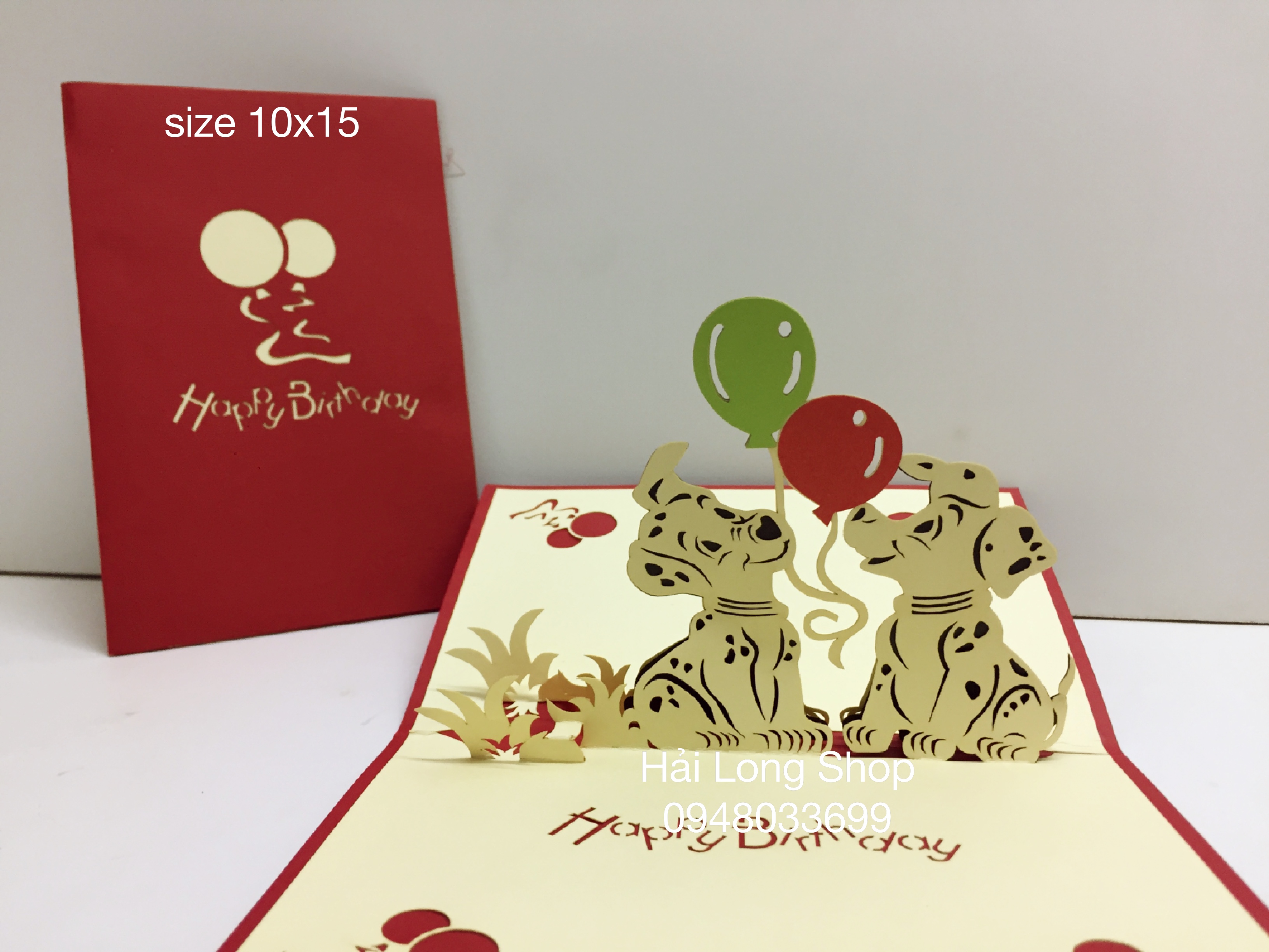 Chó Đốm - Dog - Sinh Nhật - Birthday - Thiệp 3D