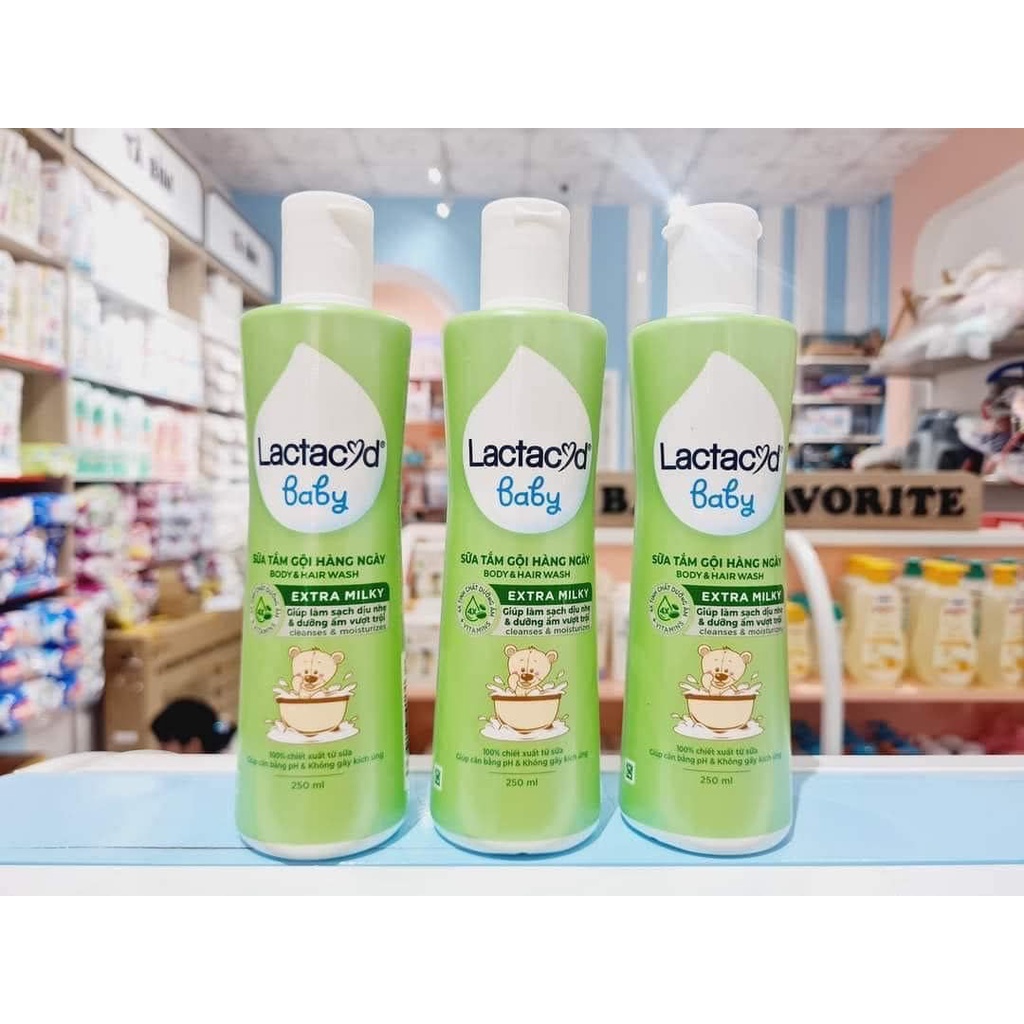 Sữa tắm gội cho bé Lactacyd Milky 250ml