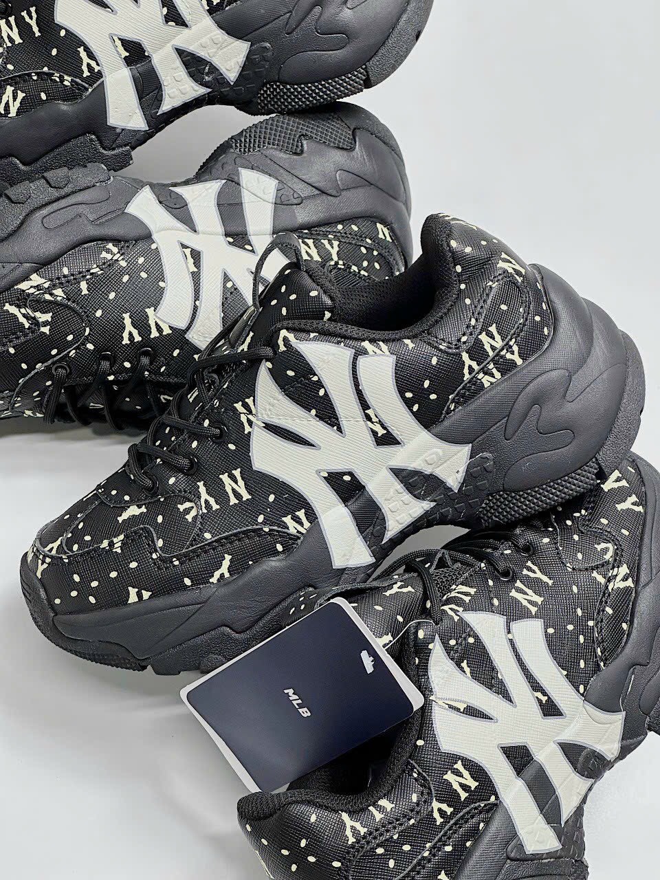 [TẶNG HỘP+TẤT] Giày MLB hàn quốc monogram Ny full đen hàng cao cấp size 36-43