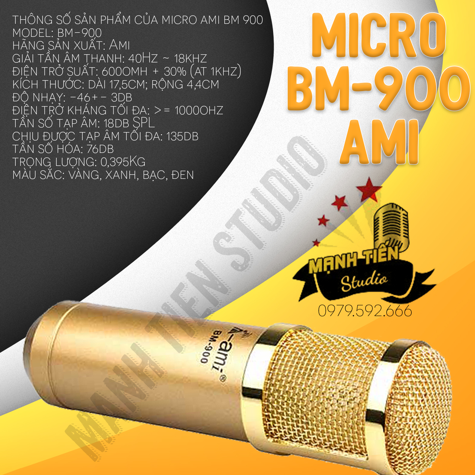 Micro thu âm livestream hát karaoke cao cấp BM900 AMI chuyên nghiệp bảo hành 12 tháng chính hãng giá rẻ âm thanh chuẩn phòng thu bảo hành 12 tháng