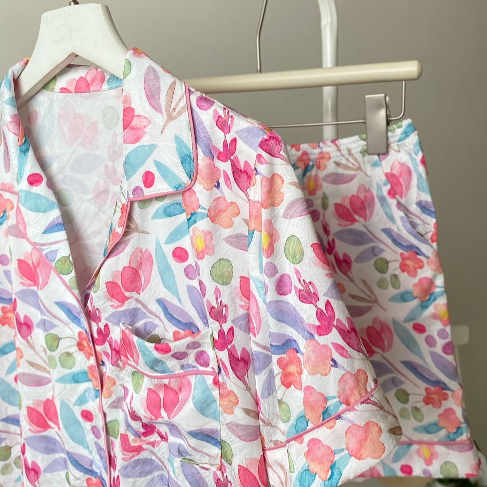 VIBES Pijama ngắn Lụa gấm Gina Py Set