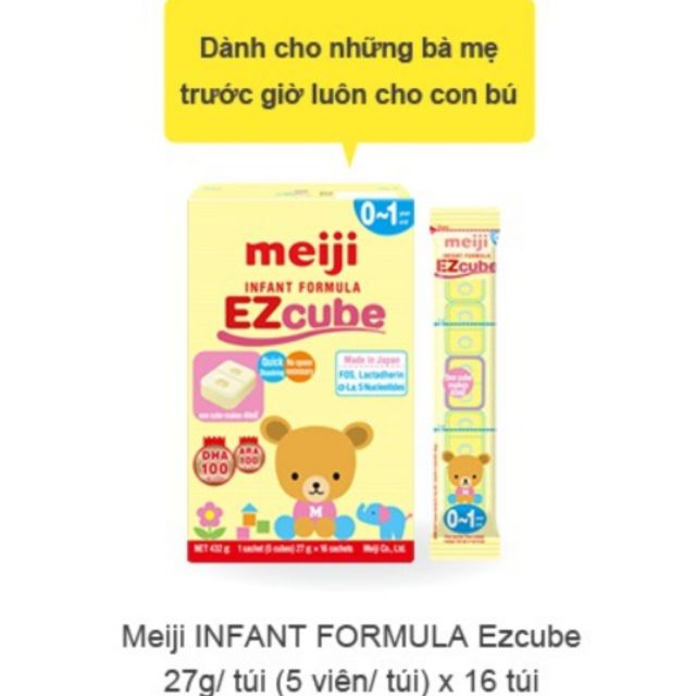 [hàng cty - sale] 1 hộp (16 thanh 5 viên thanh) sữa meiji cube 0-1 tuổi ( hàng nhập khẩu ) 4