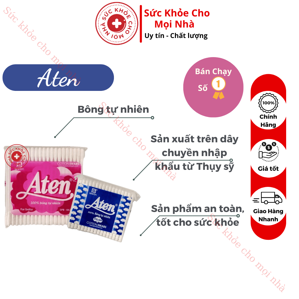 Tăm bông aten trẻ em và người lớn cao cấp giúp bảo vệ tai mũi họng