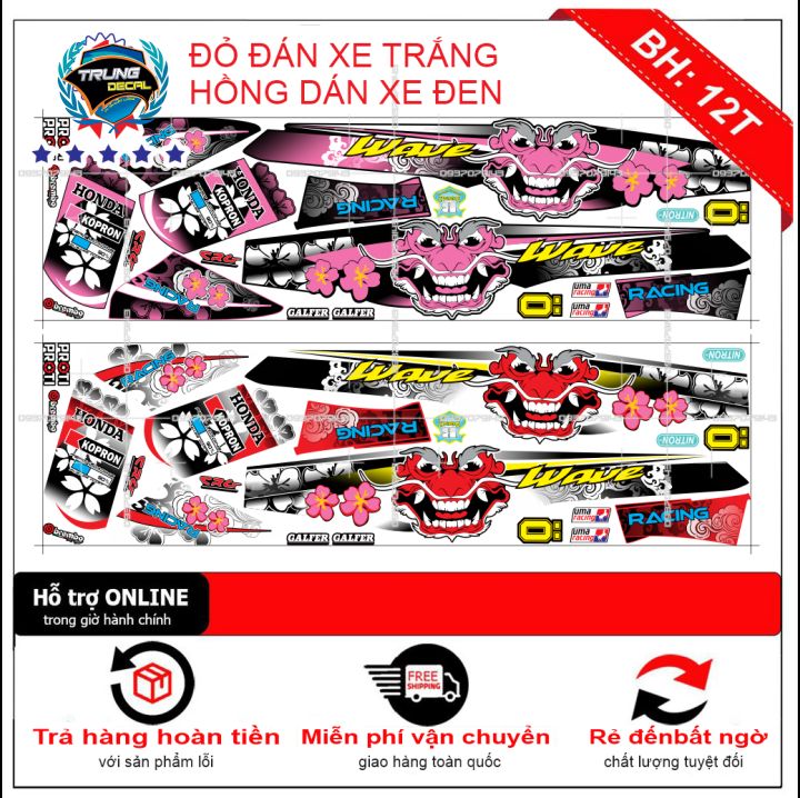 Tem rời xe wave nhỏ đầu lân