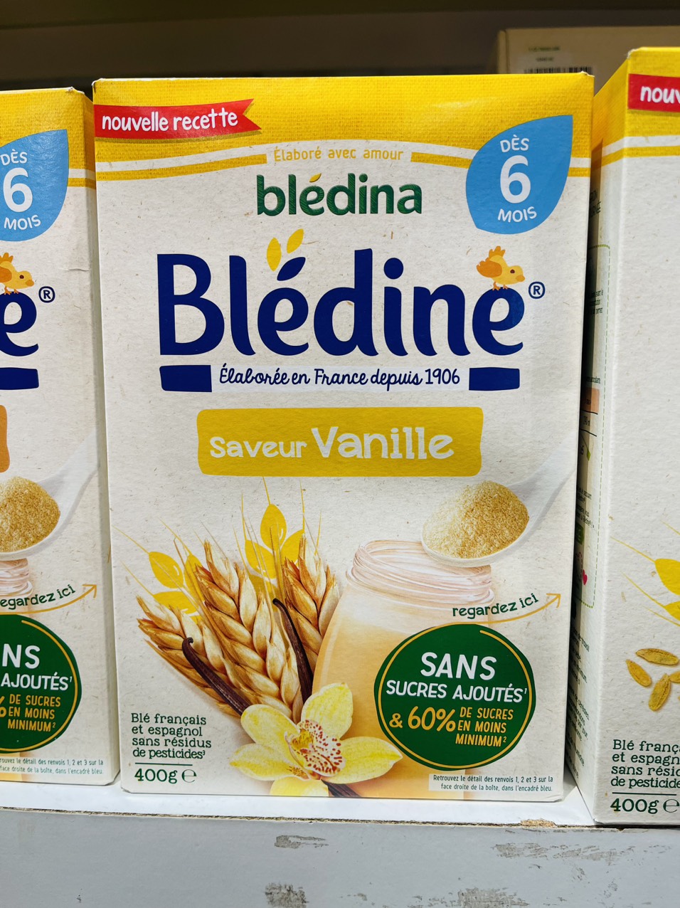 Bột Pha Sữa BLEDINA 400g vị vani 6M date 2025