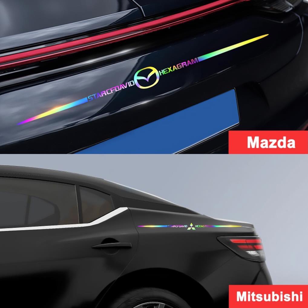 Miếng dán Logo phản quang Lazer nhiều màu độc đáo dài 65cm