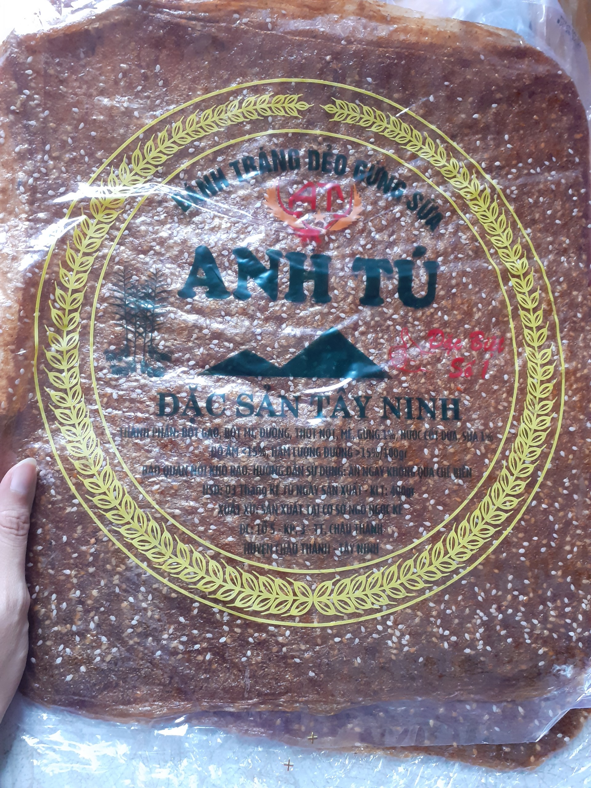 Bánh Tráng Dẻo Gừng Mè Sữa Tây Ninh