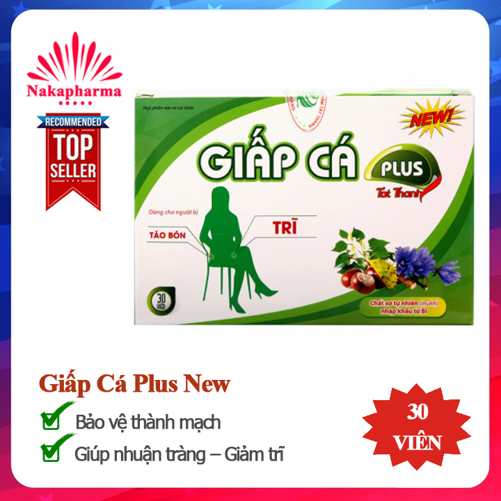 Viên Giấp Cá Plus Tất Thành New – Giúp nhuận tràng, giảm trĩ nội trĩ ngoại, tăng sức bền thành mạch
