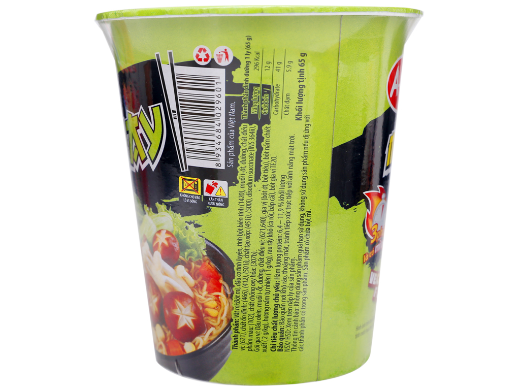 Thùng 12 ly mì chay A-one 65g