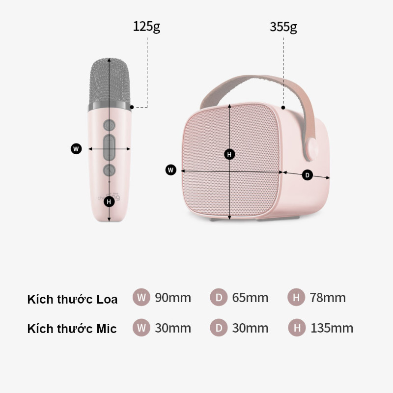 Bộ Loa Bluetooth kèm Micro không dây Karaoke Mini K1 (giao màu ngẫu nhiên)