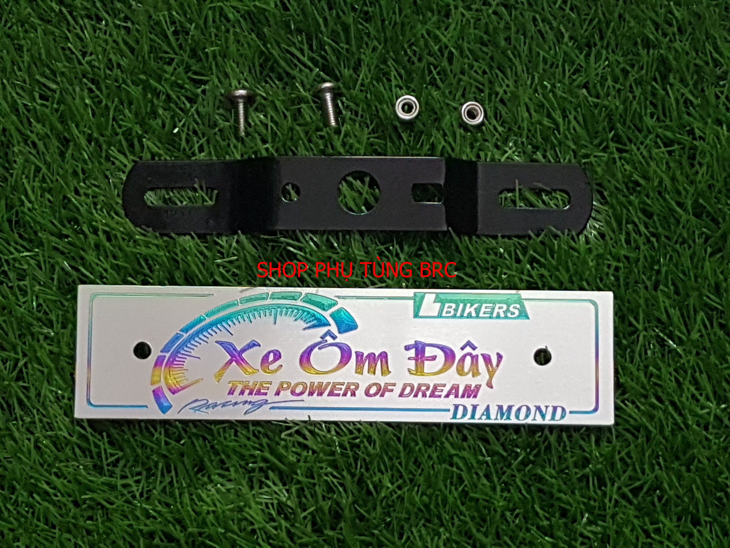 Bộ bảng tên titan XE ÔM ( kèm luôn pát, ốc)