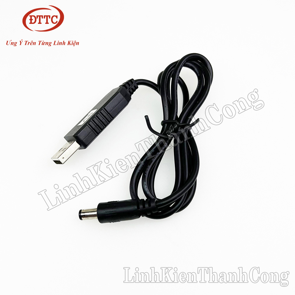 Cáp Chuyển Đổi 5V USB Ra 5V, 9V, 12V Nhiều Kiểu Chân (Dài 1 Mét)