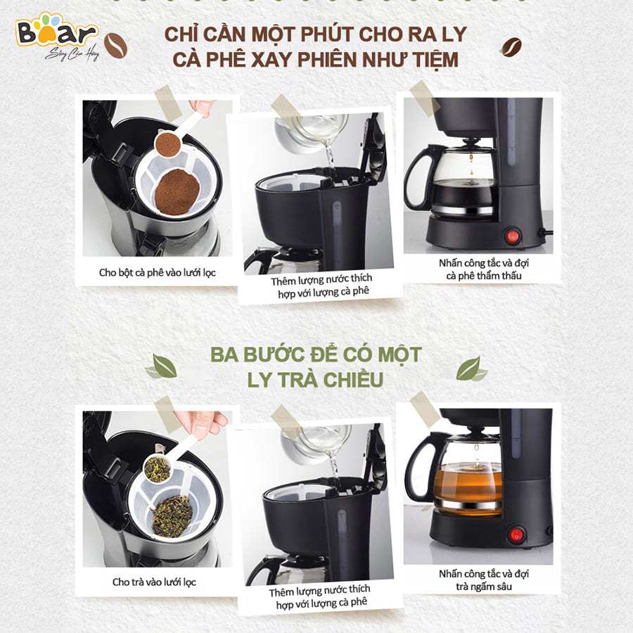 Máy Pha Cà Phê Espresso Tự Động Bear Bear KFJ-403 - BH 1 năm