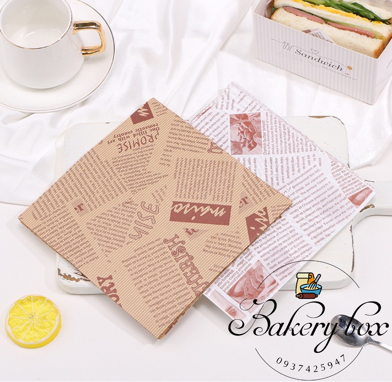 100 tờ giấy lót bánh bento, bánh kem