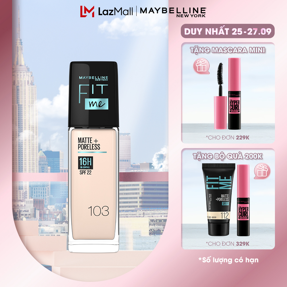 Kem Nền Mịn Nhẹ Kiềm Dầu Fit Me Maybelline New York Matte Poreless Foundation 30ml