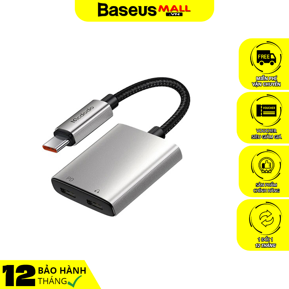 Đầu Chuyển Đổi Mcdodo 2 in 1 Type-C to Dual Type-C / Type-C + 3.5mm Audio Adapter