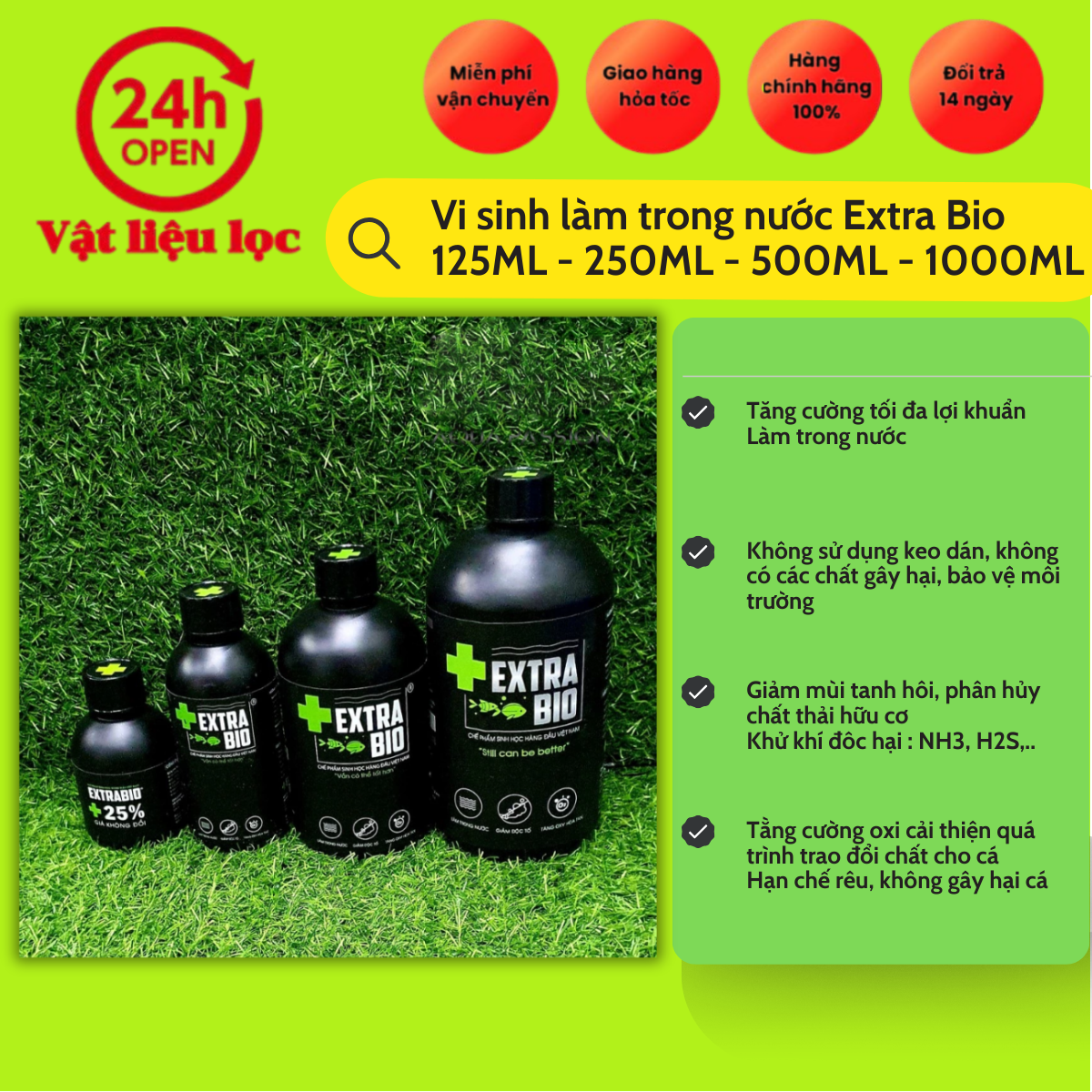 Men Vi Sinh Extra Bio làm trong nước bể cá - ExtraBio cao cấp cho cá cảnh