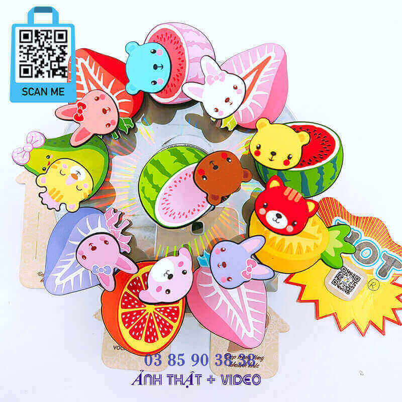 Kẹp tóc nữ Hàn Quốc cute, phụ kiện nữ mỏ vịt, cặp tóc mái cho bé gái, lò xo hoa quả, trái cây, thú hoạt hình dễ thương - thương hiệu VỢ CHỒNG TÔI