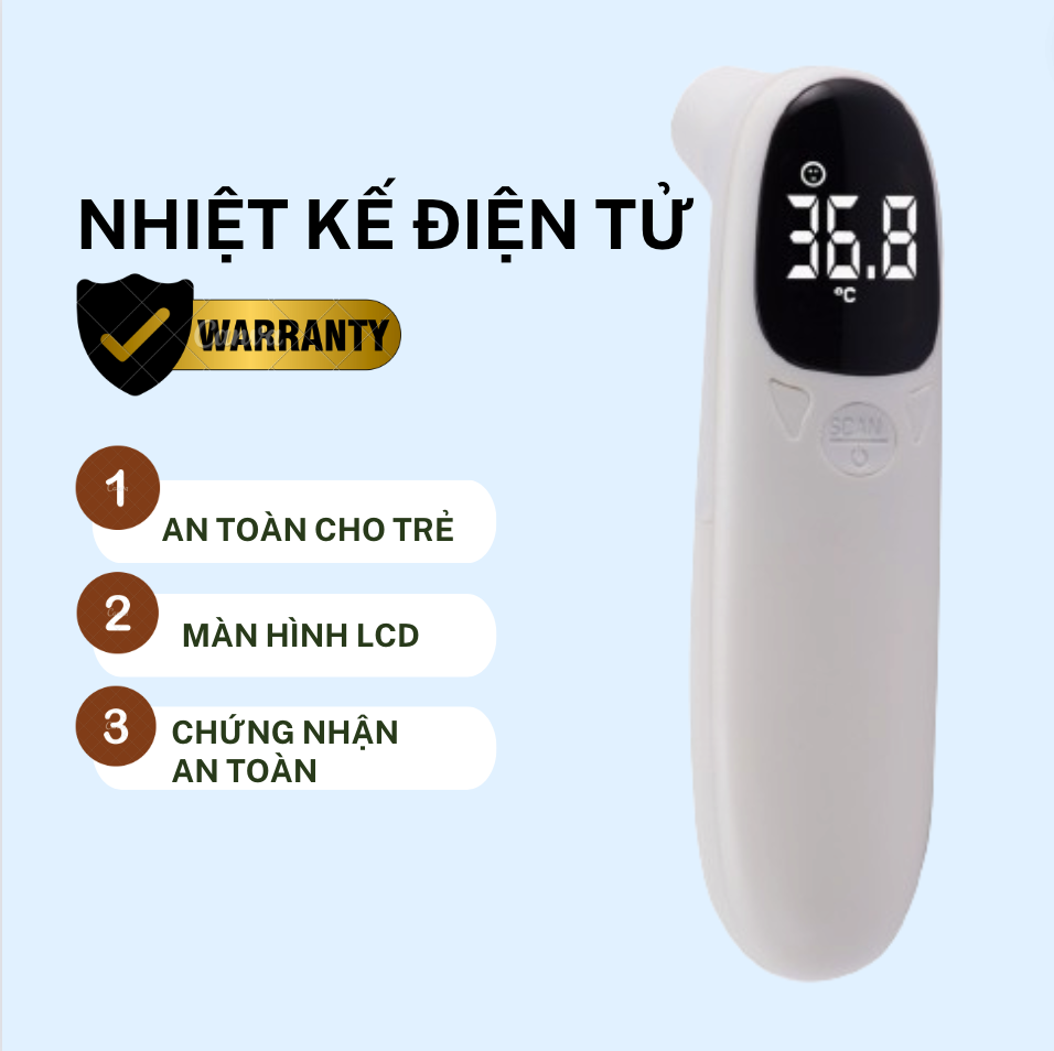 Electronic thermometer handheld smart Flyco 2in1 case for baby, elderly-measured ear and forehead-reach certificate safety Medical-imported border-user level meter infrared gun shoot body OMRON can Machine body nhiet Ke Dien Tu Hong ngoai
