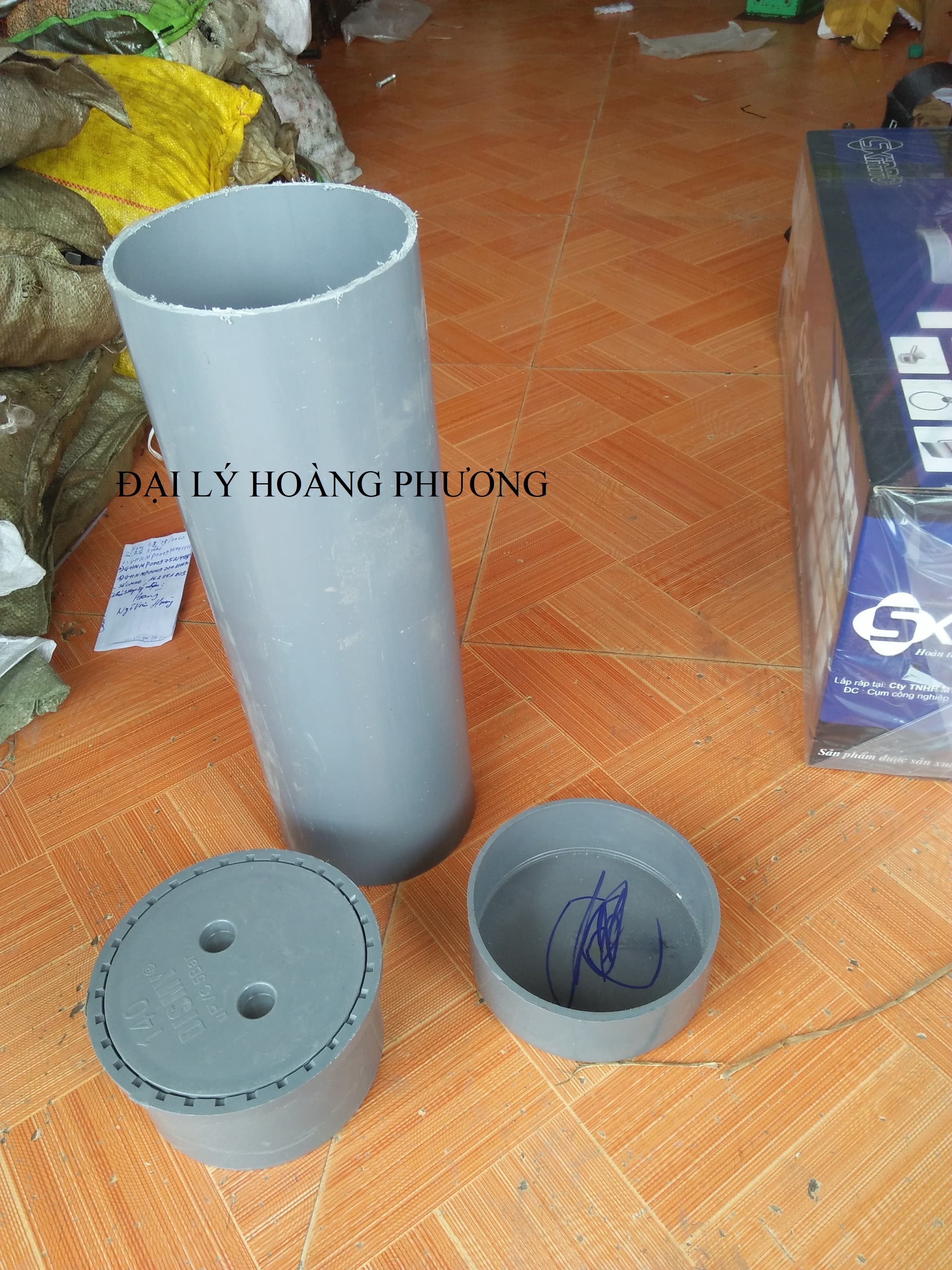 Combo 1 bịt xả 160, 1 bịt trơn và 70cm ống 160