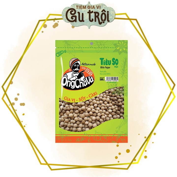 Tiêu sọ hạt Ông Chà Và 500gram (Túi) - White whole pepper