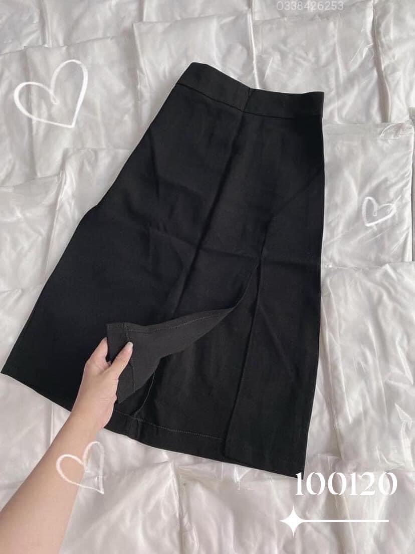 Set váy xẻ + áo Bẹt vai đắp chéo