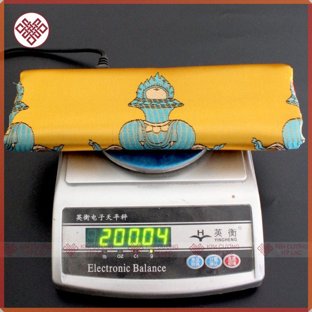 Khăn Khata [Kim Cương Hỷ Lạc] Lụa Thêu Bát Cát Tường 250X48Cm