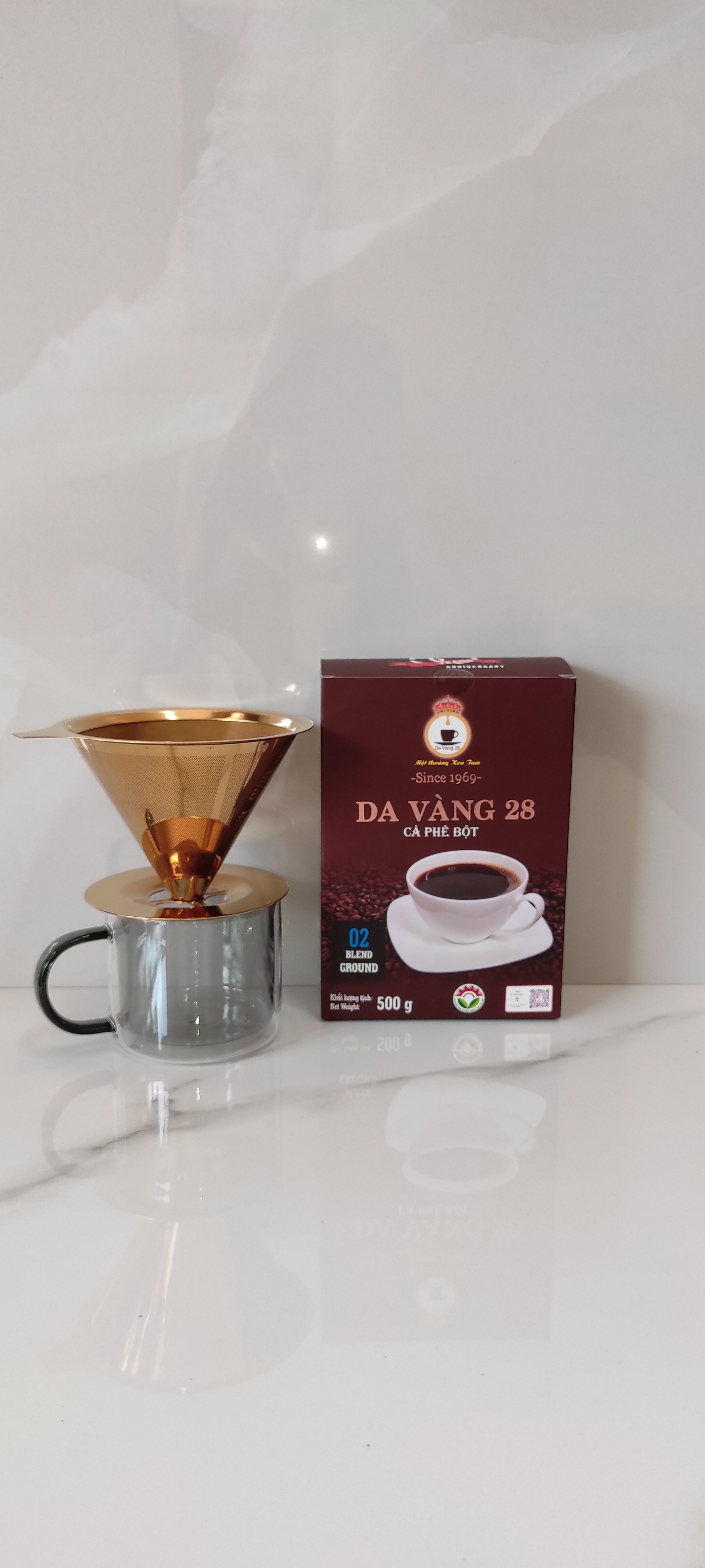 Cà Phê bột số 2 ( 2 hộp 500g )  Rang thủ công bằng củi DA VÀNG 28