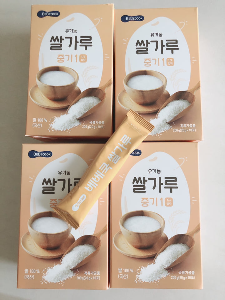 Gạo hạt vỡ hữu cơ cho bé bebecook chia độ thô theo tháng hàn quốc