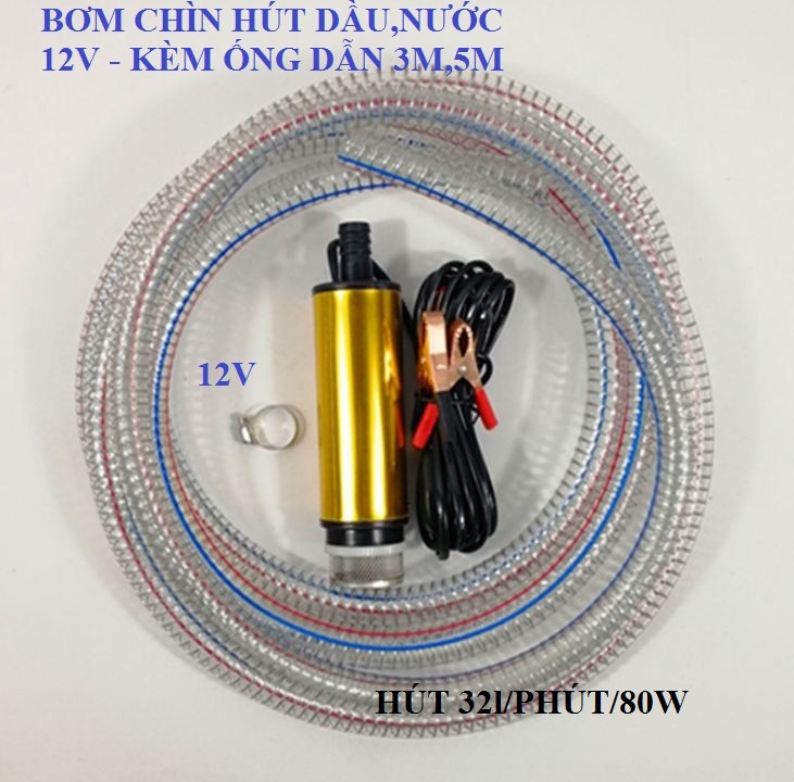 Máy bơm dầu - Bơm chìm mini 12v,24v-80w