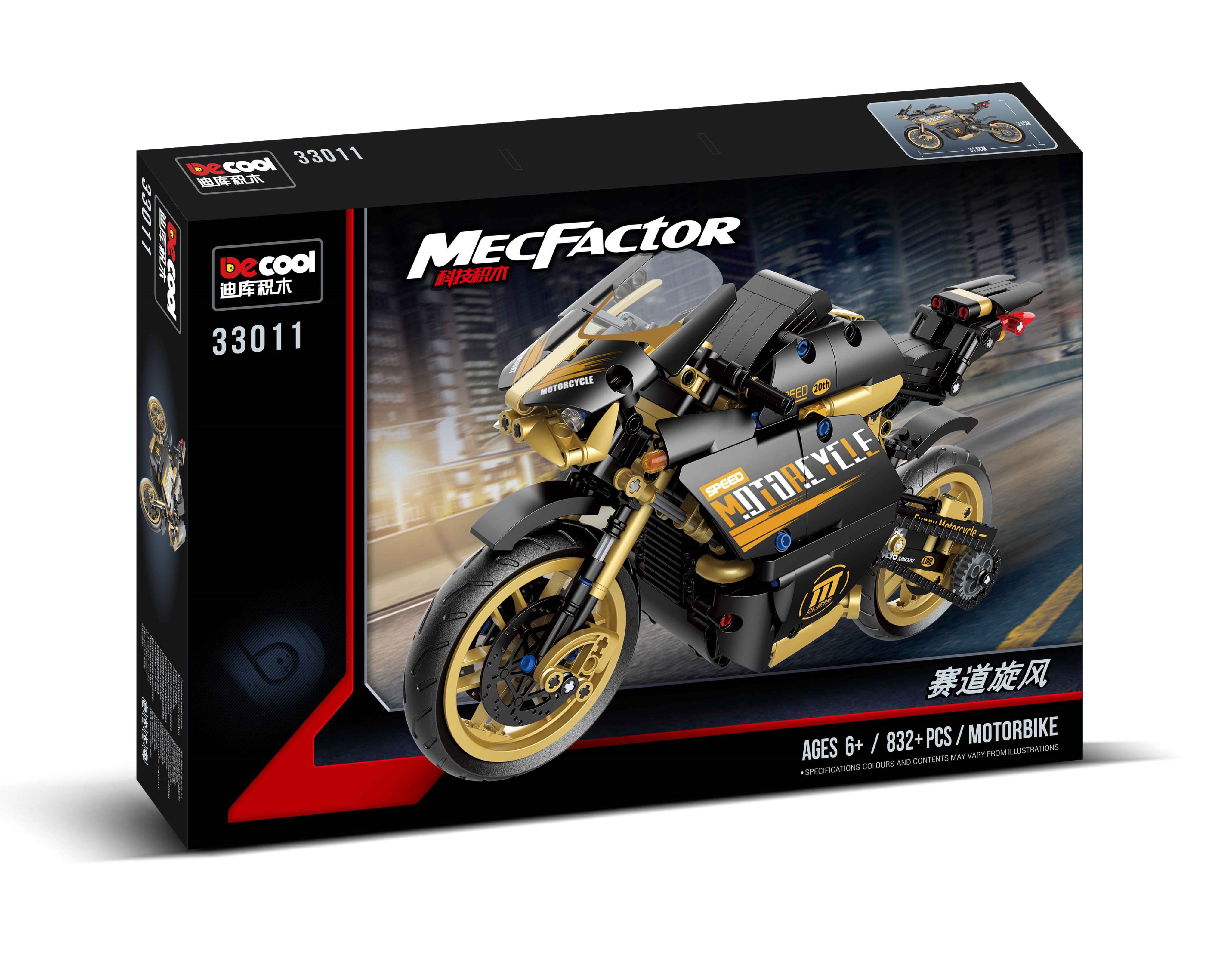Đồ chơi lắp ráp mô hinh TECHNIC decoo; 33011 Mecfactor speed motorcycle siêu xe đua