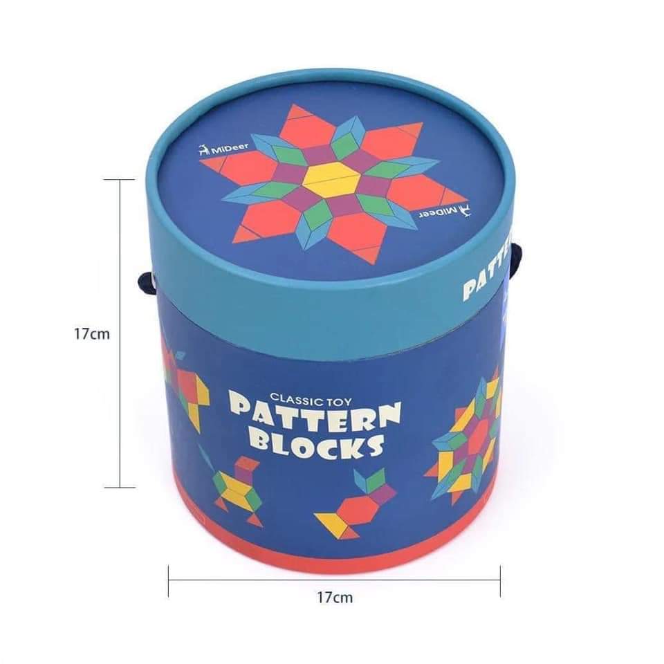 Chính hãng Mideer 250 miếng - BỘ XẾP HÌNH GỖ PATTERN BLOCK