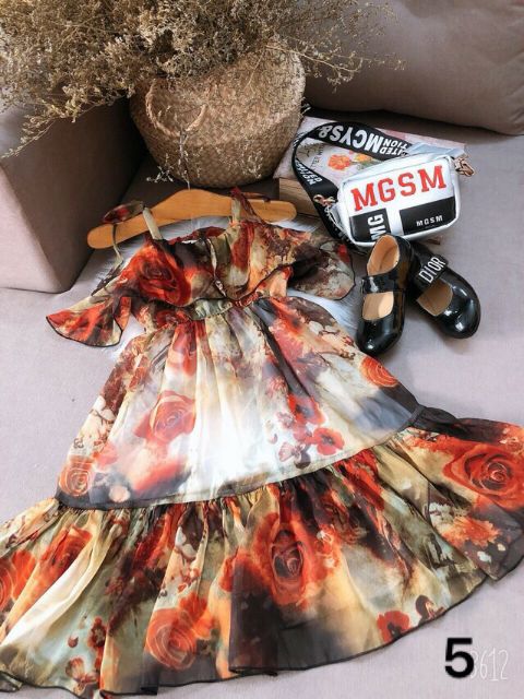 Đầm Maxi đi biển cho bé gái