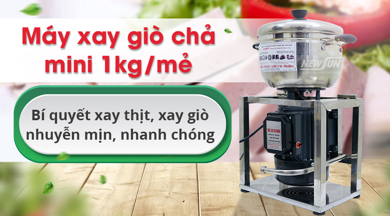 Máy xay thịt,cá,làm giò chả, ruốc mini NEWSUN 1kg/ mẻ  - 🎁Qùa tặng phụ kiện-Hàng chính hãng  - Bảo hành 12 tháng