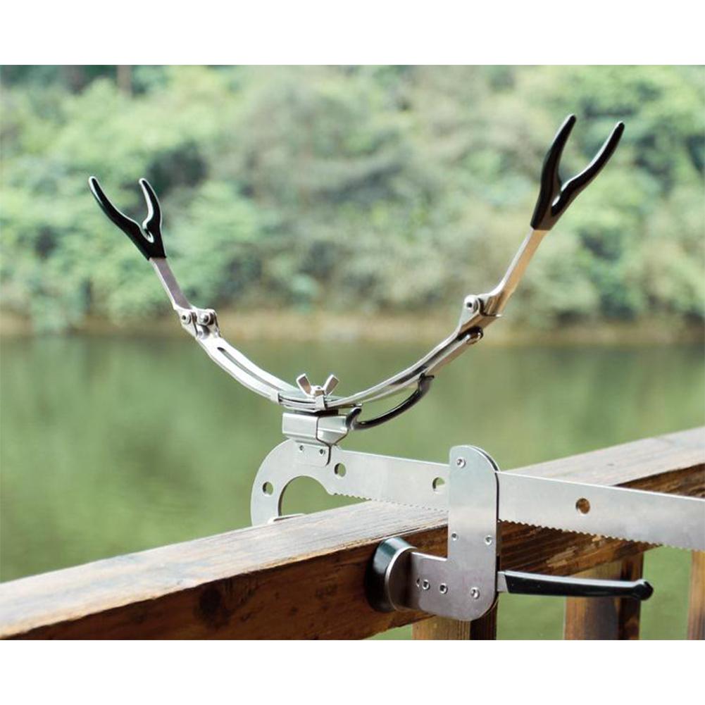 Redcolourful Adjustable Fishing Rod Support Bracket Stainless Steel ...