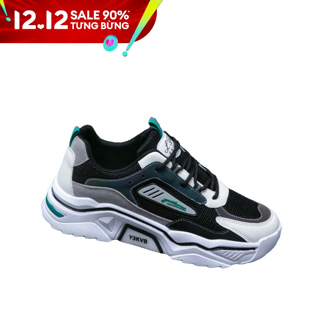 Giày thể thao nam sneakers màu trắng điểm nối tre trung kiểu dáng mới ôm chân nhẹ thoáng tăng ma sát dùng đi học đi chơi sự kiện ngoài trời K 1