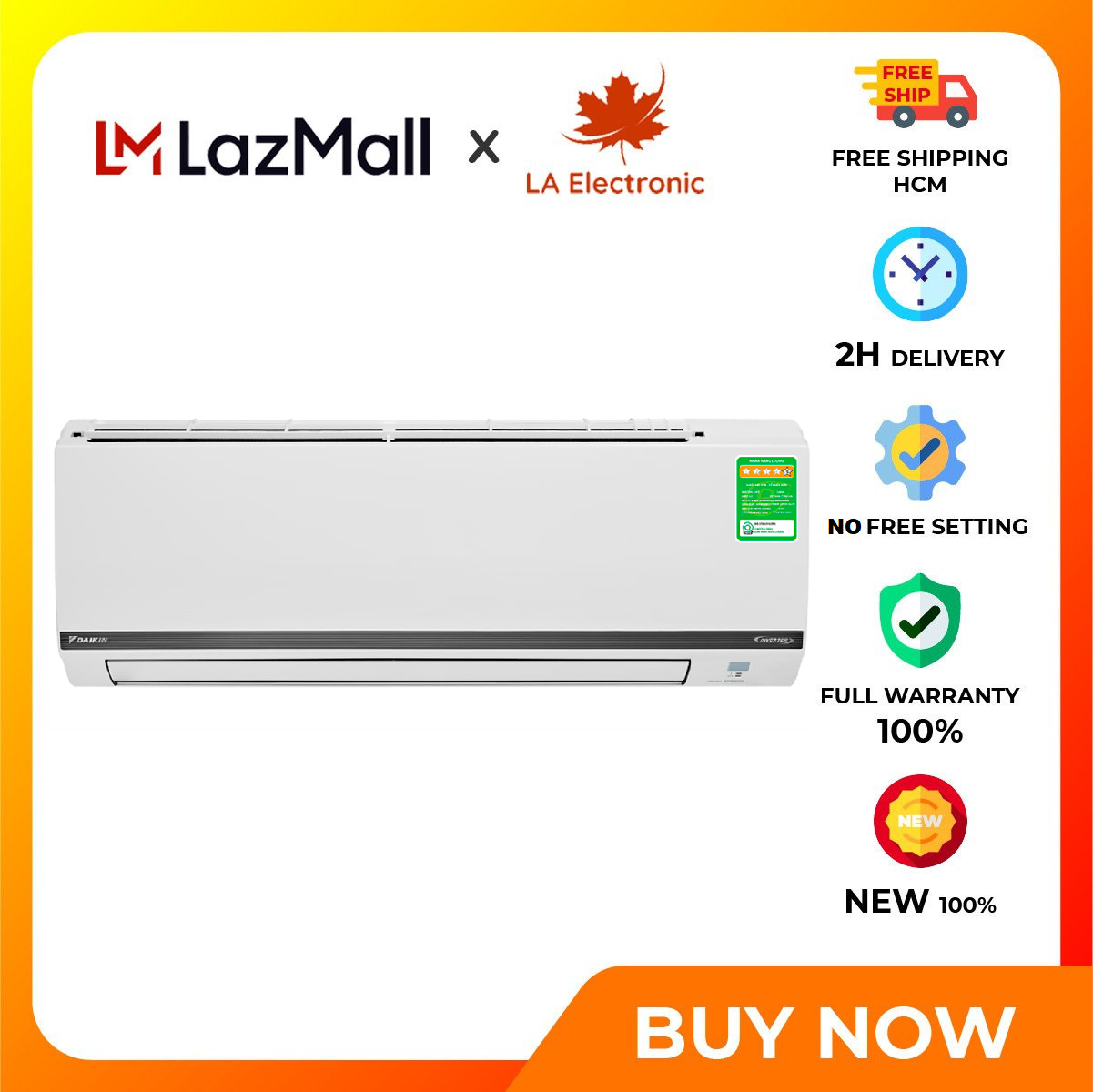 Máy lạnh daikin inverter 1.5 hp ftkb35xvmv - miễn phí vận chuyển hcm