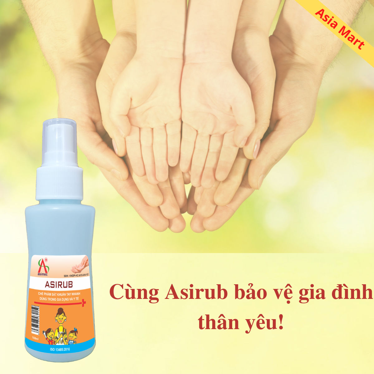Nước rửa tay, sát khuẩn ASIRUB 100ml