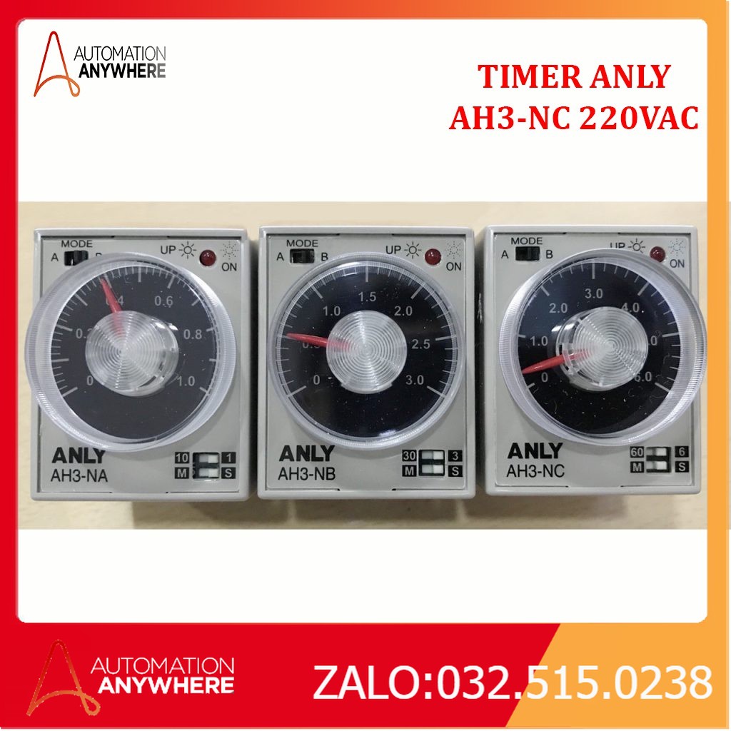 🚛freeship bộ định thời timer anly ah3-nc 220vac đế pf083a
