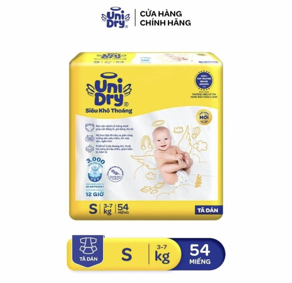 Tã dán unidry mẫu mới s54 / m46 / l40 / xl38 miếng