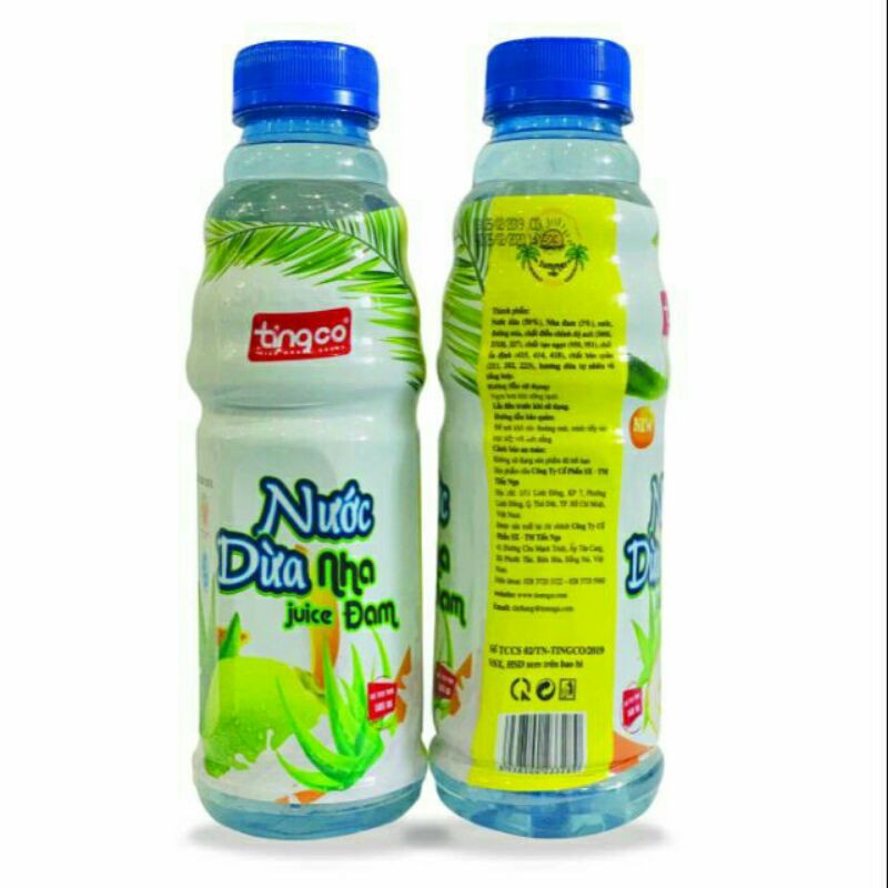 LỐC 6 CHAI NƯỚC DỪA NHA ĐAM TINGCO chai 500ml MỚI ĐANG HOT TRÊN THỊ TRƯỜNG