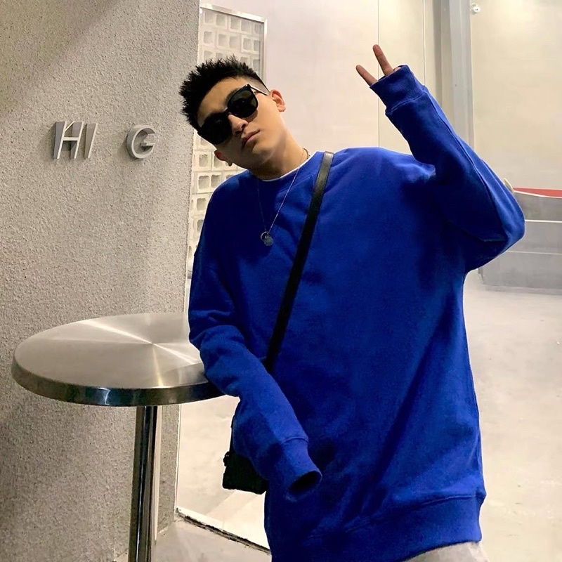 áo sweater trơn xanh